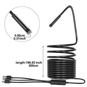 高解像度8mm5mハードケーブル3in1 Android内視鏡IP67防水Type-CボアスコープUSB内視鏡カメラ - Product Image 5