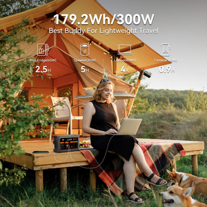 Trạm điện di động Flashfish 300W Máy phát năng lượng mặt trời sóng Sine tinh khiết Pin LiFePO4 cho nhà cắm trại ngoài trời - Product Image 2