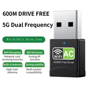 Usb Wireless <strong>Network</strong> Card Receiver Driver-free 5g Dual-band 600mbps Desktop <strong>Computer</strong> <strong>Wifi</strong> Receiving Transmitter