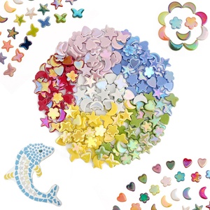 Đầy Màu sắc tái chế thủy tinh sao hình trái tim long lanh số lượng lớn nghệ thuật óng ánh thủy tinh thủ công khảm tự làm gạch - Product Image 1