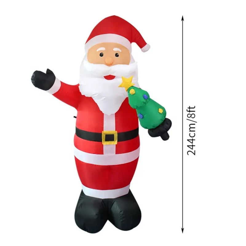 2023 חדש במפעל מלאי חג המולד מתנפחים 8ft חג המולד מתנפח סנטה קלאוס עם led אורות חג קישוטים