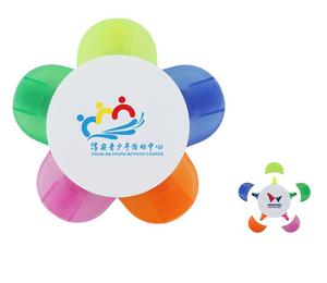 花形五色荧光笔定制Logo广告笔趣味礼品学校用 - Product Image 2