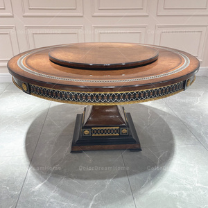 皇家豪华橡木椅子和餐桌餐厅柜台高度圆形餐桌套装 - Product Image 4