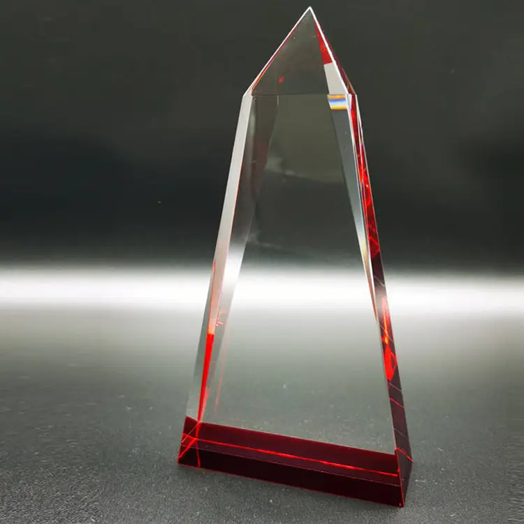 Прозрачный пустой кристалл трофей Пользовательский логотип стеклянный трофей бизнес кристалл подарок