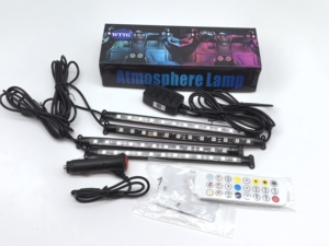 4 adet 12V RGB LED araba LED şeritler iç ortam ışığı süslemeleri atmosfer Smartphone App kontrol araba ışık aksesuarları - Product Image 3