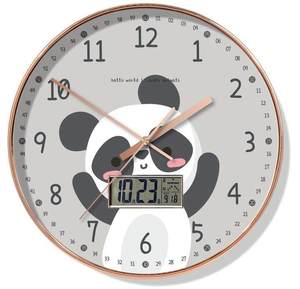 Orologio da parete analogico in vetro da 12 pollici di fascia alta con <span class=keywords><strong>Display</strong></span> digitale silenzioso caratteristiche di temperatura e umidità <span class=keywords><strong>LCD</strong></span> moderne