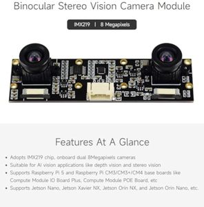 Módulo de cámara binocular Waveshare, compatible con Raspberry Pi 5, Dual IMX219 8 megapíxeles, visión estéreo, Visión de profundidad - Product Image 3