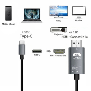 Adaptador de 2m 4K USB 3,1 tipo C a HDTV 3840*2140 Cable de fundición de pantalla para tabletas de teléfono portátil - Product Image 6