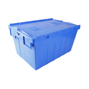 Caja sólida plegable de material PP encajable personalizada, contenedor de almacenamiento de plástico con tapa adjunta, caja de mano apilable colgante - Product Image 4