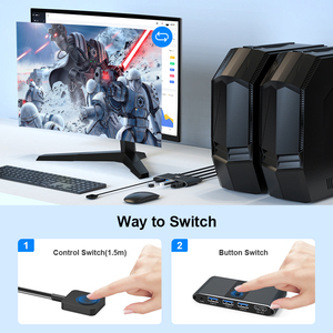 USB 3.0 HDMI <strong>KVM</strong> <strong>Switch</strong> <strong>1</strong>.4 for <strong>2</strong> Computers with 8K HDMI Video 5Gbps USB Ports <strong>Switch</strong>