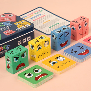 2025 Wooden Puzzle <strong>Building</strong> Cubes Wooden Expressions Toy Jigsaw Puzzles Magic Cube Face <strong>Pattern</strong> <strong>Building</strong> <strong>Blocks</strong> Educational - Product Image 5