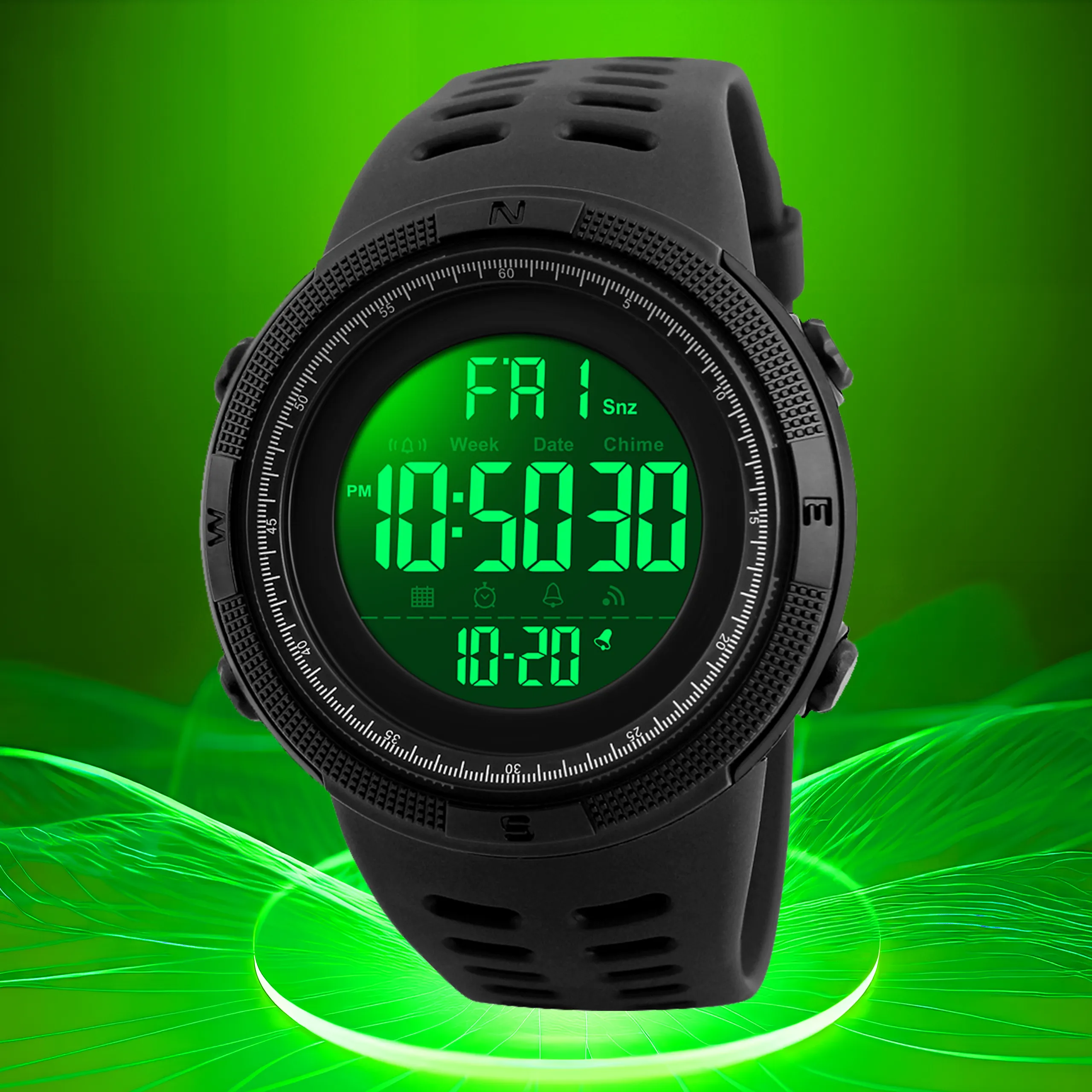 SKMEI 1251 venta al por mayor reloj Digital deportivo para hombres pantalla LED de moda barata luminosa resistente al agua lujo plata gran oferta