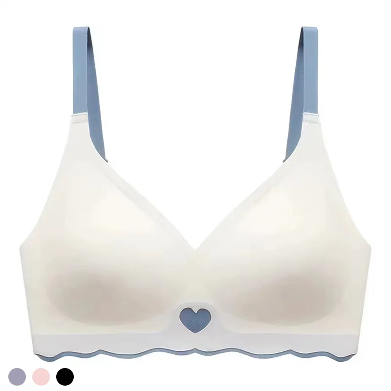 Correa ajustable cuello en V inalámbrico comodidad Push Up látex ropa interior mujeres dormir sujetador sin costuras Venta caliente en el sudeste asiático