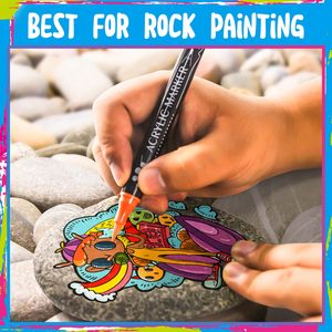 Pennarelli Acrilici, Set Artistico Arcobaleno, Marcatori per Tessuti, Pennarelli Acrilici a Doppia Punta - Product Image 4