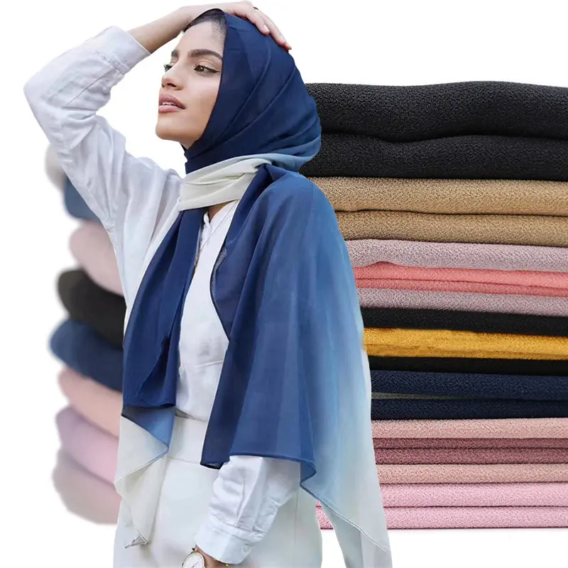 คุณภาพสูง Hijab ผ้าพันคอชีฟองชีฟอง Hijab อุปกรณ์เสริมสำหรับดูไบ Hijab ขายส่ง