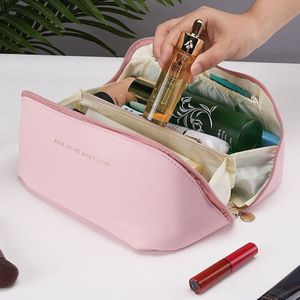 女性用大型トラベルコスメティックバッグレザーメイクアップオーガナイザー女性用トイレタリーキットバッグ化粧ケース収納ポーチラグジュアリーレディボックス - Product Image 5