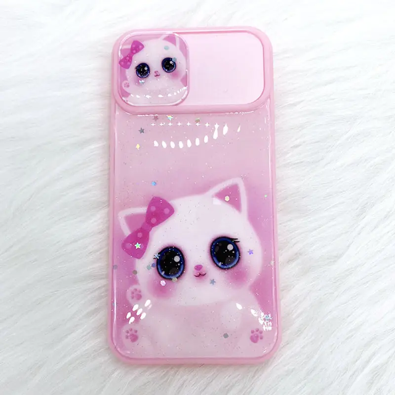 Capa de celular bonita de gato com câmera, design estético, para iphone 11, xr, 7,8, para meninas