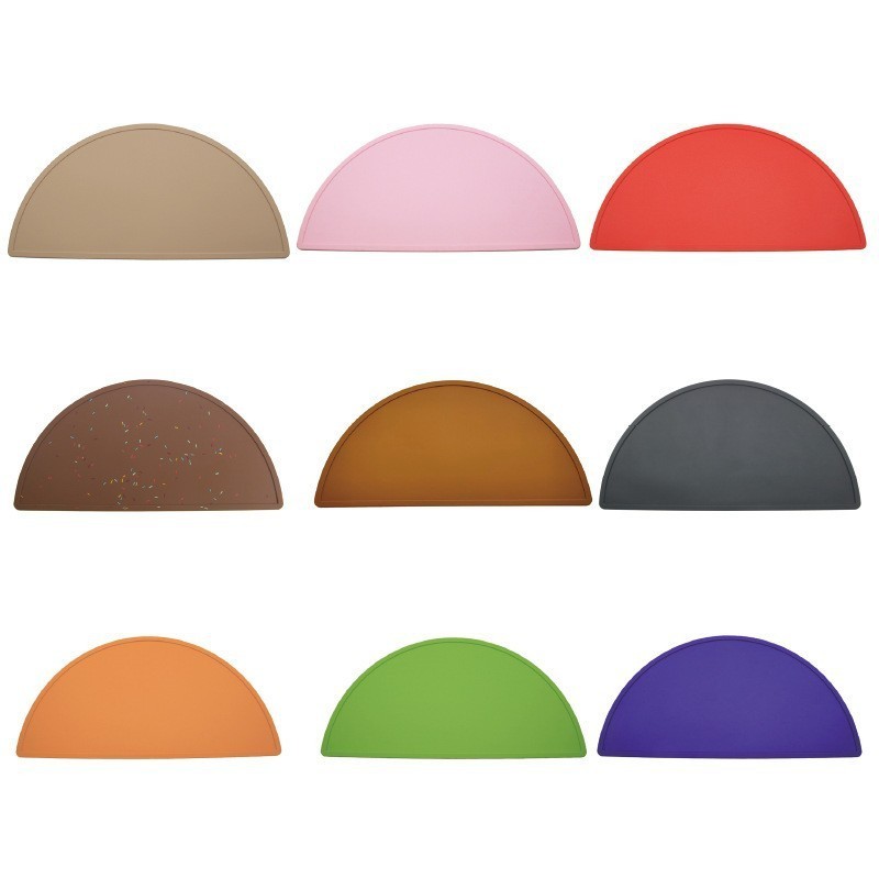 Half circle placemat 01- Rainbow Smoked Powder