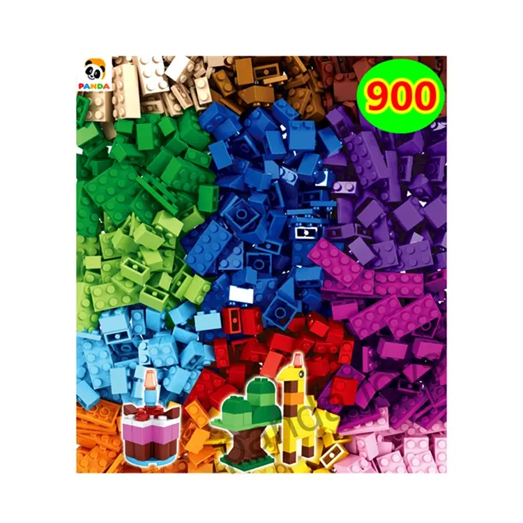 900 Sepotong Klasik Bangunan Bata OEM Mainan Plastik ABS Mini Games Mainan Massal DIY Kit 900 Pcs Batu Bata Blok Bangunan batu Bata PA10029
