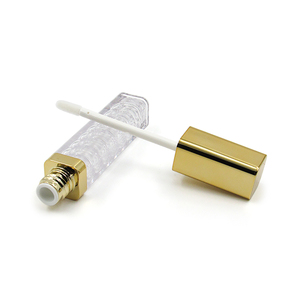 5ml Fashion <strong>Spiral</strong> Inner Pipe square Empty Clear Lipgloss Plastic <strong>Tube</strong> Packaging Custom Makeup Gold Lip Gloss <strong>Tubes</strong> Container