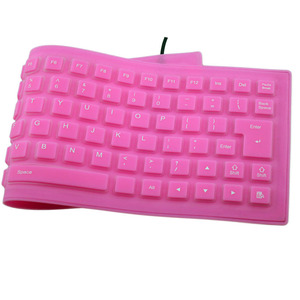 Teclado con cable de silicona, teclado suave y silencioso, 85 teclas, versión en varios idiomas, USB, plegable, resistente al agua - Product Image 3