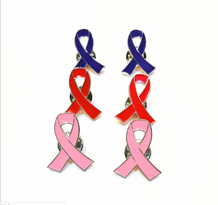Pin de solapa de Cinta Roja, insignia de Metal contra el cáncer