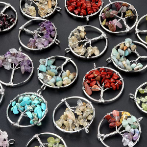 天然の癒しの石の生命の木ペンダント宝石7チャクラクリスタル生命の木ギフトのためのお金の木 - Product Image 6