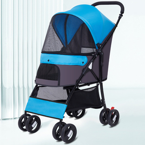 फ़ैक्टरी कम कीमत में यात्रा कुत्तों के लिए ओमनी-दिशात्मक पहियों के साथ चलने वाली ट्रॉली पालतू गाड़ी - Product Image 1