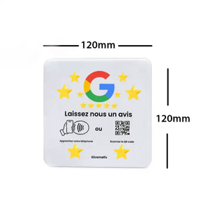 Programmable RFID NFC 12*12CM Tag With QR <strong>Code</strong> Epoxy <strong>Google</strong> Card Review Us on <strong>Google</strong> - Product Image 1
