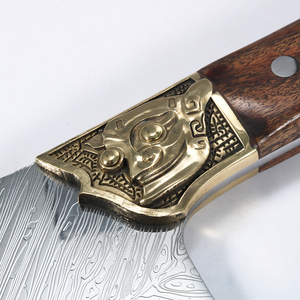 Dao Damascus 7 Inch Của Đức Thép Không Gỉ Dao Đầu Bếp Đồ Tể Trung Quốc Bộ Dao Cleaver Tay Cầm Bằng Gỗ Cho Thịt - Product Image 5