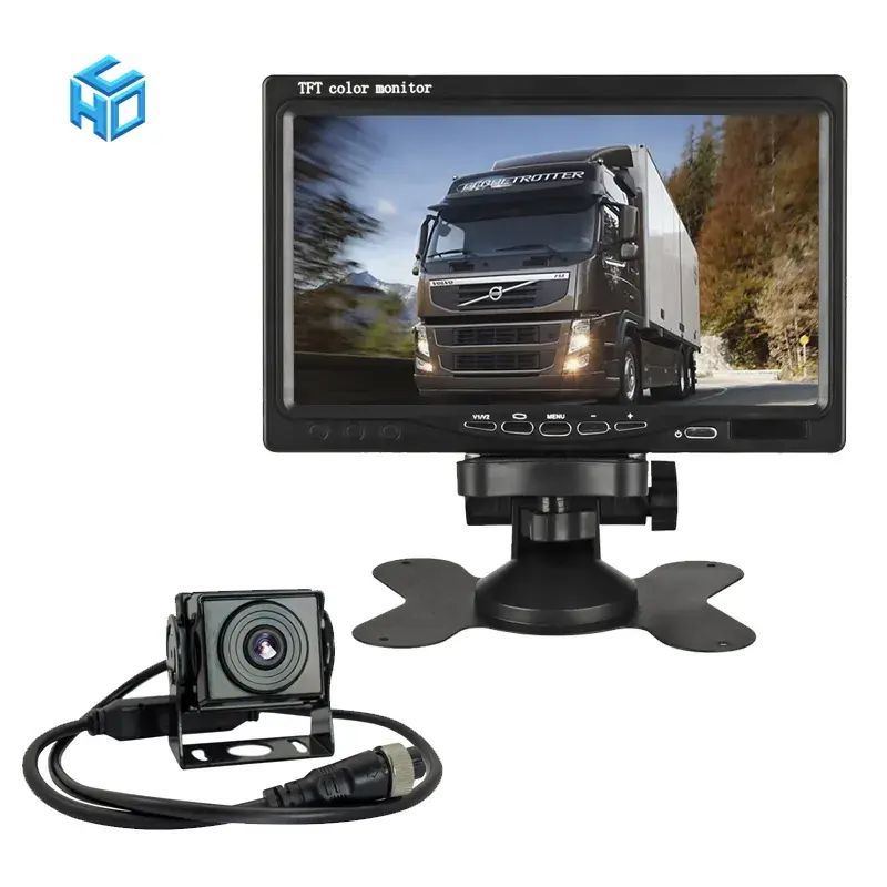 Miglior sistema di telecamere per camion cavo per aviazione retrovisore Monitor IPS da 7 pollici vista posteriore 24V 1080P sistema di telecamere di retromarcia di Backup per camion/autobus