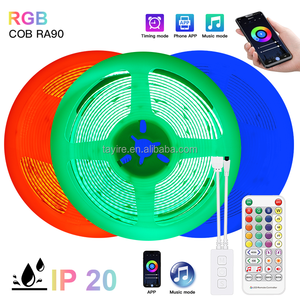 CRI90 RGB COB <strong>LED</strong> Strip <strong>Light</strong> 5m Remote Controller <strong>24V</strong> High Density 840 Per Meter 10MM Smart <strong>LED</strong> Strip Set With EU Power Supply - Product Image 2