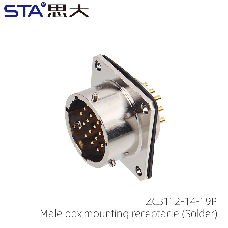 Receptáculo macho para montaje en caja (Soldadura)