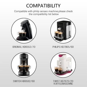 Senseoエスプレッソマシン再利用可能なコーヒーフィルターペーパーに対応した金属製コーヒーカプセル - Product Image 3