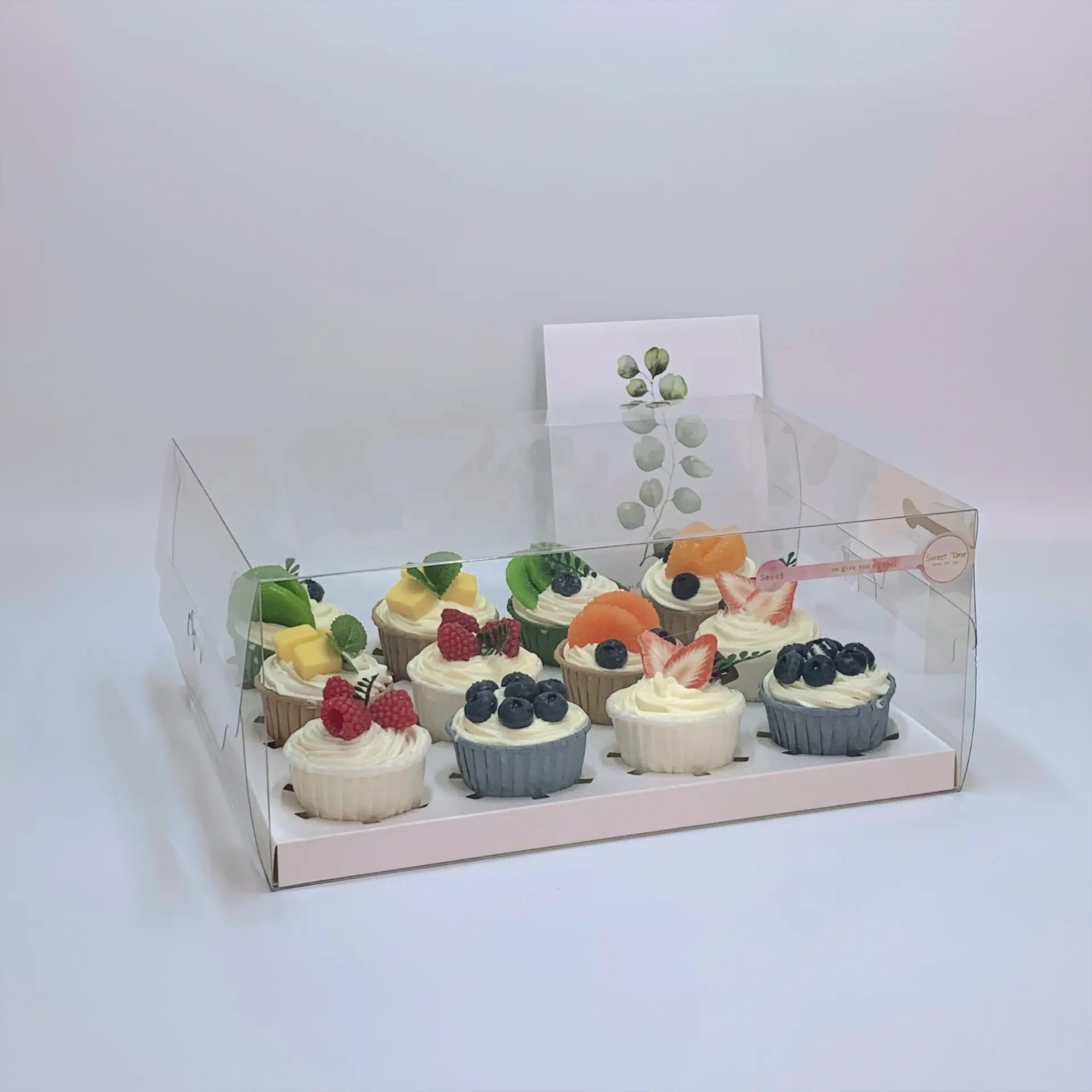 Hochzeit kleine Kuchen boxen Kunststoff Bäckerei Verpackung 4/Löcher Clear Cupcake Box für Party Food PET Einweg Transparent Klar