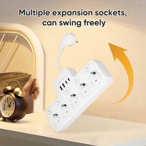 Enchufe estándar multifuncional europeo para el hogar inteligente, cable corto, placa de enchufe USB de múltiples posiciones de 4 orificios para el hogar - Product Image 5