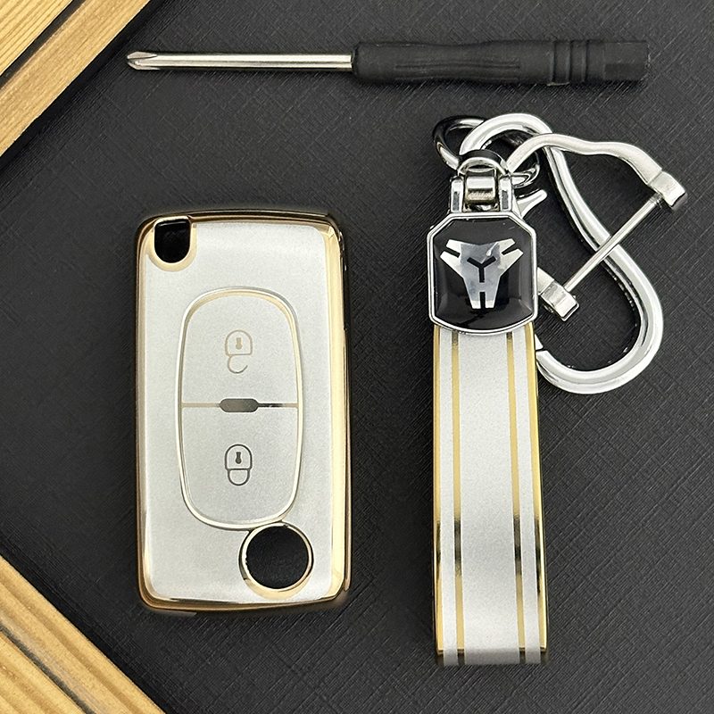 Cache bouton Type-D 2 + Porte-clés TPU - Or