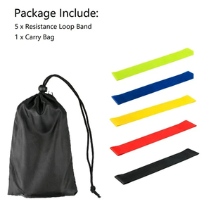 FitFirst <strong>Elastic</strong> TPE Mini <strong>Loop</strong> Resistance <strong>Exercise</strong> Bands Set for Workout - Product Image 2
