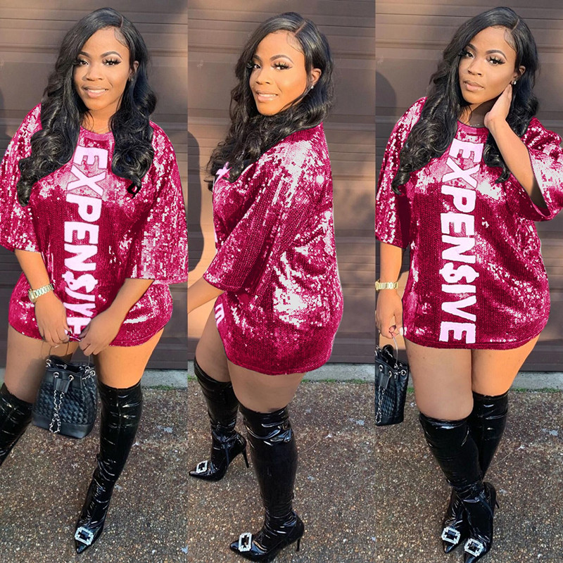 Fashionable sparkling women evening dresses with sequined