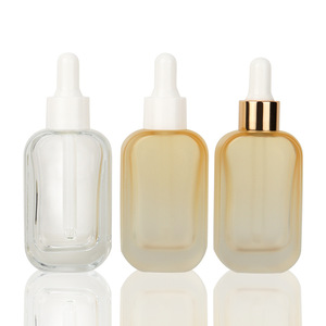 Stock Wholesale <strong>30m</strong> Rounded Flat Square Essential Oil Bottle Rose Gold Essence <strong>Perfume</strong> Clear Empty Bottle Dropper - Product Image 6