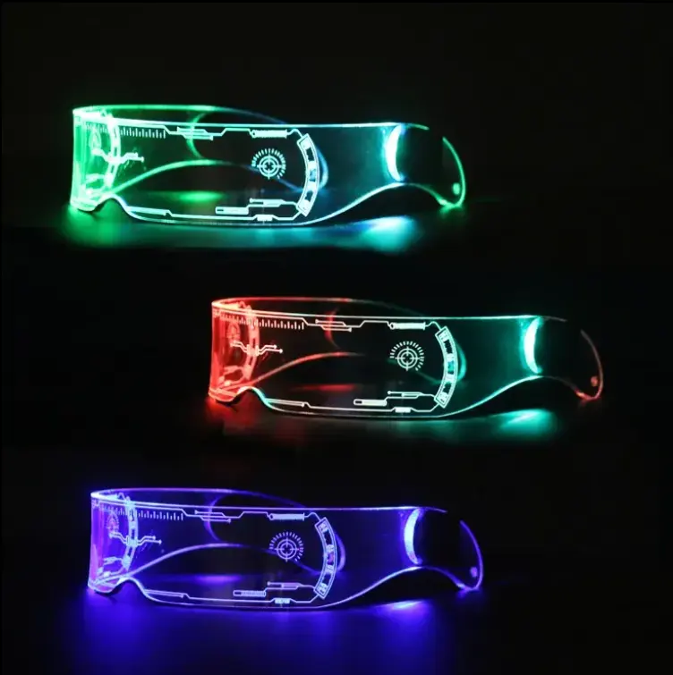 Nouvelles lunettes LED lunettes lumineuses futuristes lunettes lumineuses pour adultes fournitures de fête fête