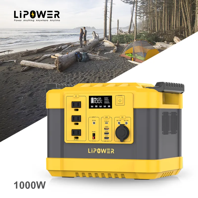 Lipower Color Design 1000W LiFePO4 Solar Power Generator For RV coffee maker