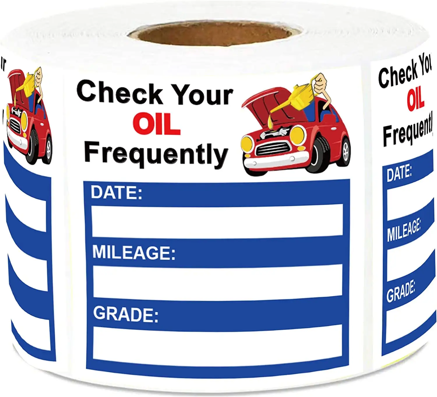 Adesivi di promemoria per auto in vinile impermeabili personalizzati per cambio olio adesivo per auto OEM adesivi adesivi sensibili al calore etichette di spedizione