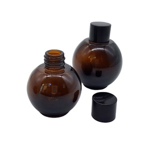 10ml 20ml 30ml 50ml Round <strong>Gourd</strong> Shape Glass Amber Liquid Essence Spray <strong>Oil</strong> Bottle Plastic Insert Cap Dropper for Essential <strong>Oil</strong> - Product Image 1