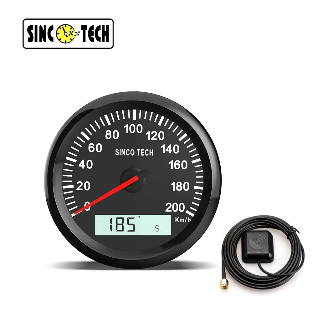 Sinco Tech มาตรวัดความเร็ว3-In-1,เครื่องวัดระยะทางดิจิทัล7สี GPS 200kmh/หลักสูตร/เครื่องวัดระยะทางสำหรับรถ ATV UTV เรือ12V/24V(917)