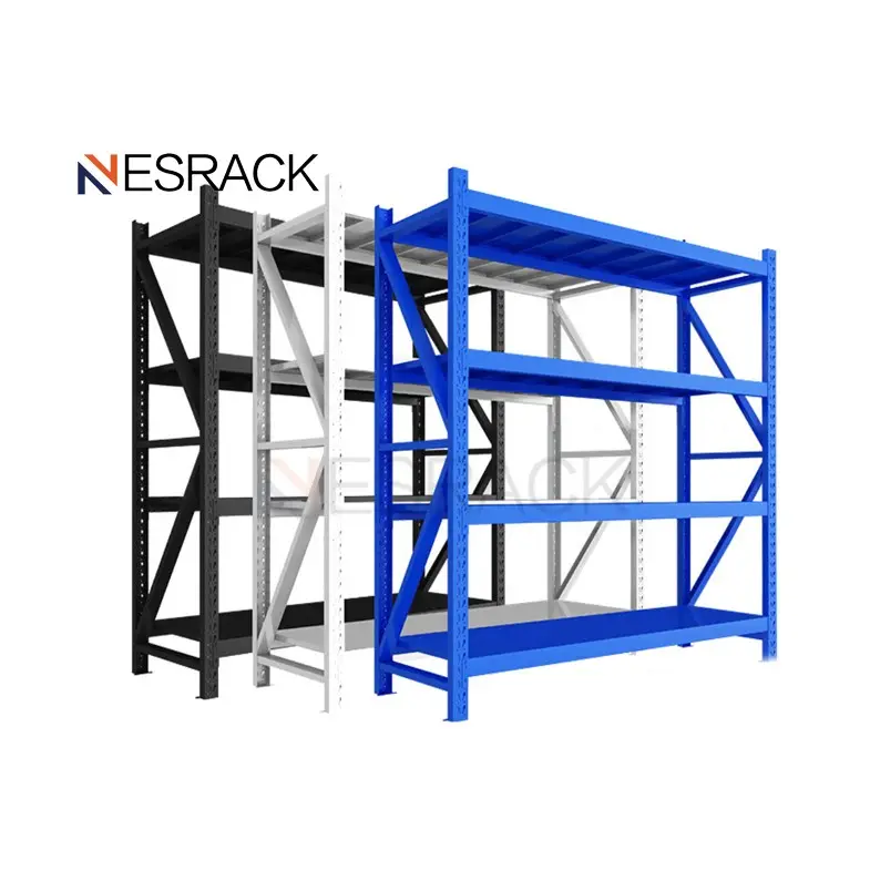 Estantes de almacenamiento de metal ajustables sin pernos populares de buena calidad, estantería de almacén, estantes de acero