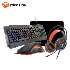 MeeTion C505コンピュータ有線コンボ104キーLEDバックライトキーボードゲームヘッドセット & マウスセットUSBインターフェイスとマウスパッド付き - Product Image 1