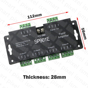 Светодиодный Усилитель сигнала SP901E WS2811 SK6812 APA102 RGB/RGBW светодиодное освещение светодиодные полосы пикселей SPI усилитель - Product Image 2