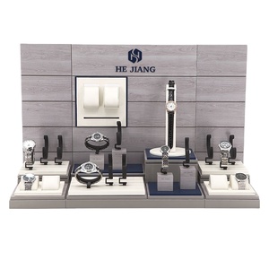 Thủ công bằng gỗ đồng hồ hiển thị đứng với Acrylic kim loại khung tùy chỉnh C Vòng truy cập hàng đầu xem bộ phận hiển thị đạo cụ - Product Image 1