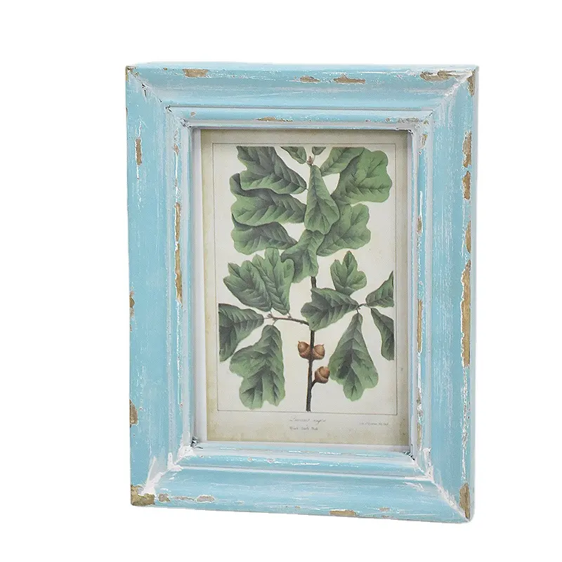 Fuzhou-marco de fotos de madera Vintage, marco de fotos de madera maciza, flor seca, rústico